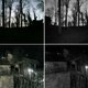 Fotos nocturnas, comparadas con la misma imagen tomada con la cámara de visión nocturna.